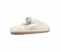 Suede Eskimo Stitch Slipper Silver Birch