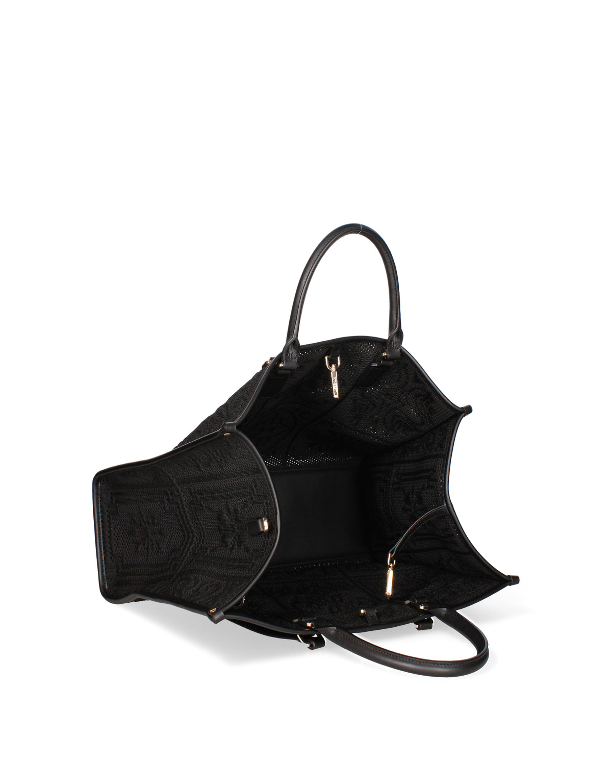 MY BEST BAG Ossidiana Tote Black Embossed Design