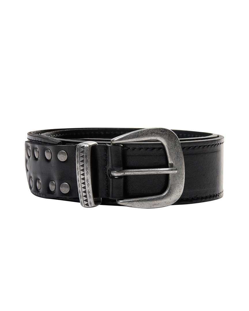 Studded Leather Belt Black