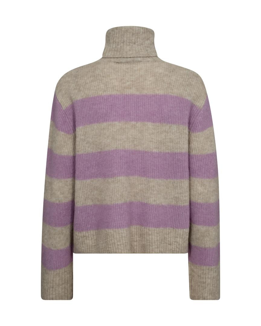Aidy Thora Stripe Rollneck Knit Lavender Herb
