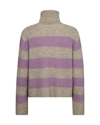Aidy Thora Stripe Rollneck Knit Lavender Herb