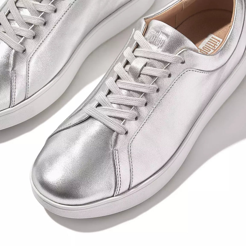 Rally Leather Trainers Silver