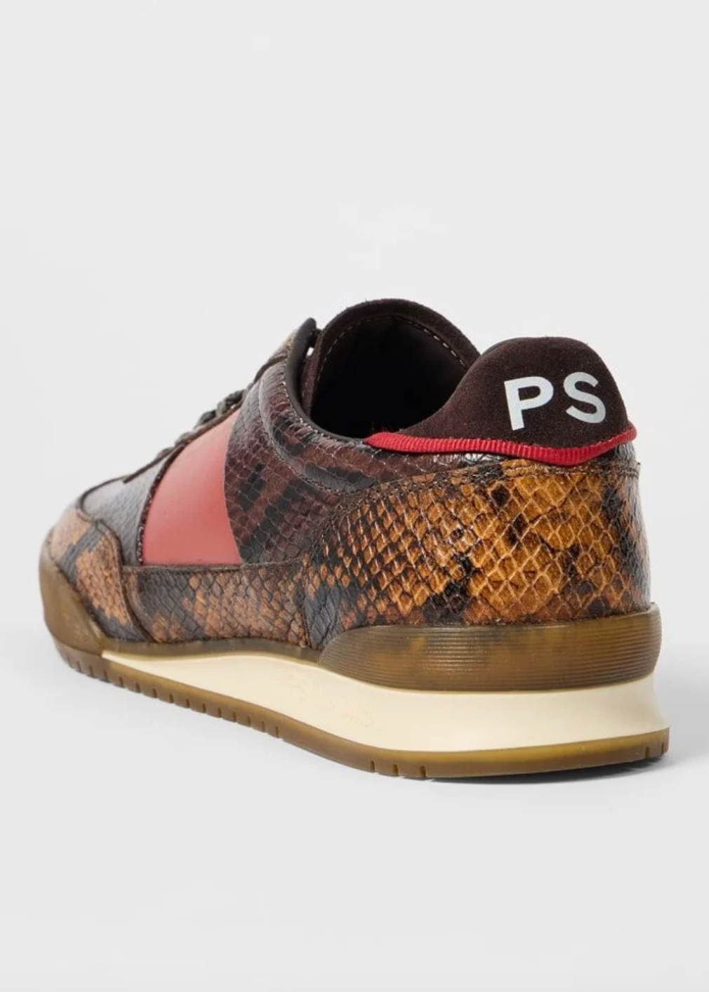 Dover Chocolate Snake Print Trainer