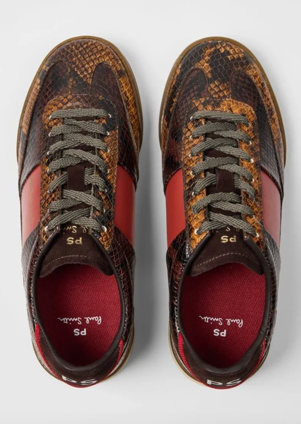 Dover Chocolate Snake Print Trainer
