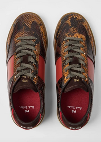 Dover Chocolate Snake Print Trainer