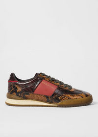 Dover Chocolate Snake Print Trainer