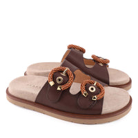 Pori Leather Slide Sandal Brown