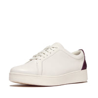 Rally Crystal Backtab Leather Trainers Urban White Mauve Wine