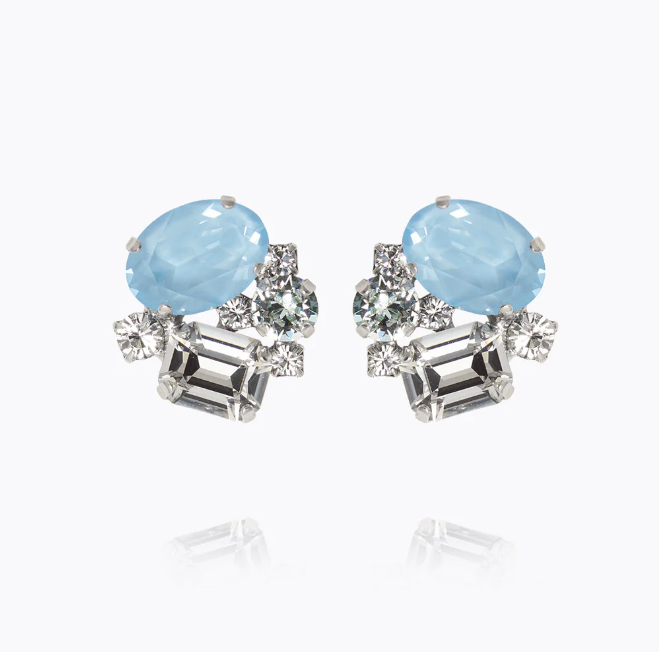 Sky Ignite Mini Carolina Earrings Rhodium