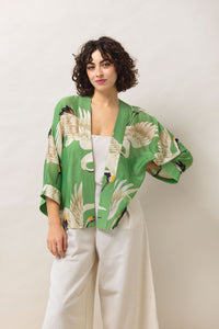 Stork Pea Green Kimono