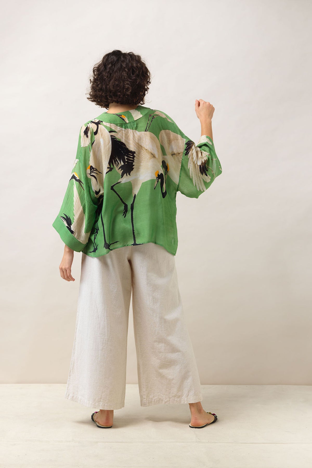 Stork Pea Green Kimono