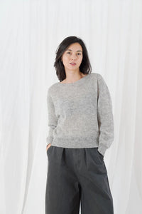 Maeva Boat Neck Sweater Light Grey