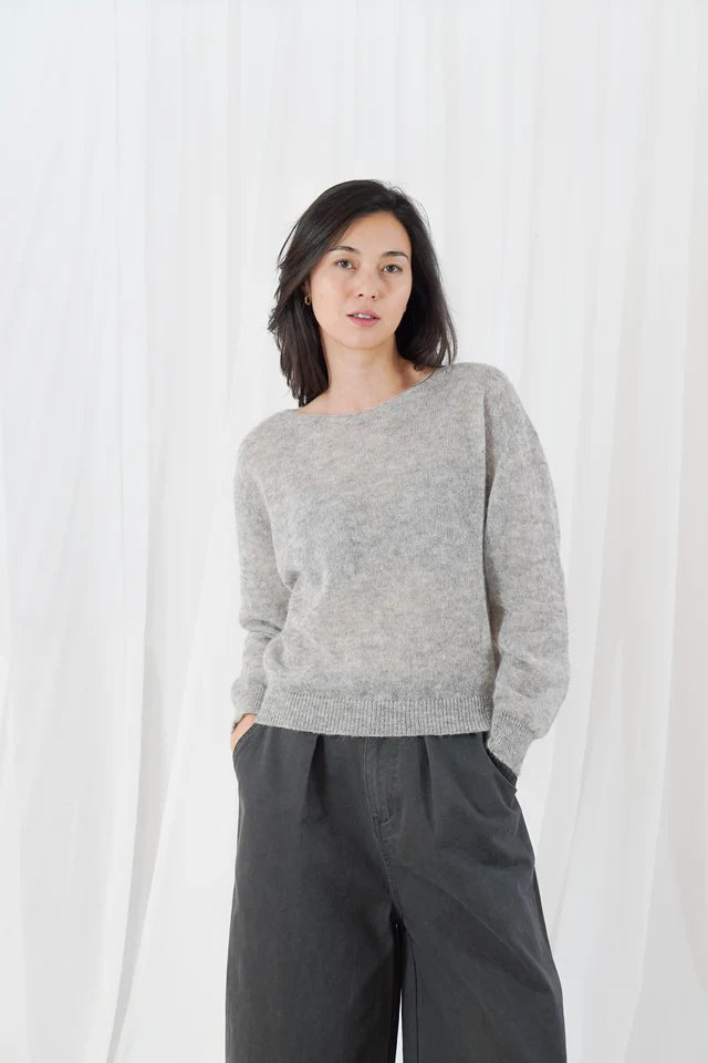 Maeva Boat Neck Sweater Light Grey