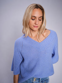 Taci V-Neck Knit Hydrangea