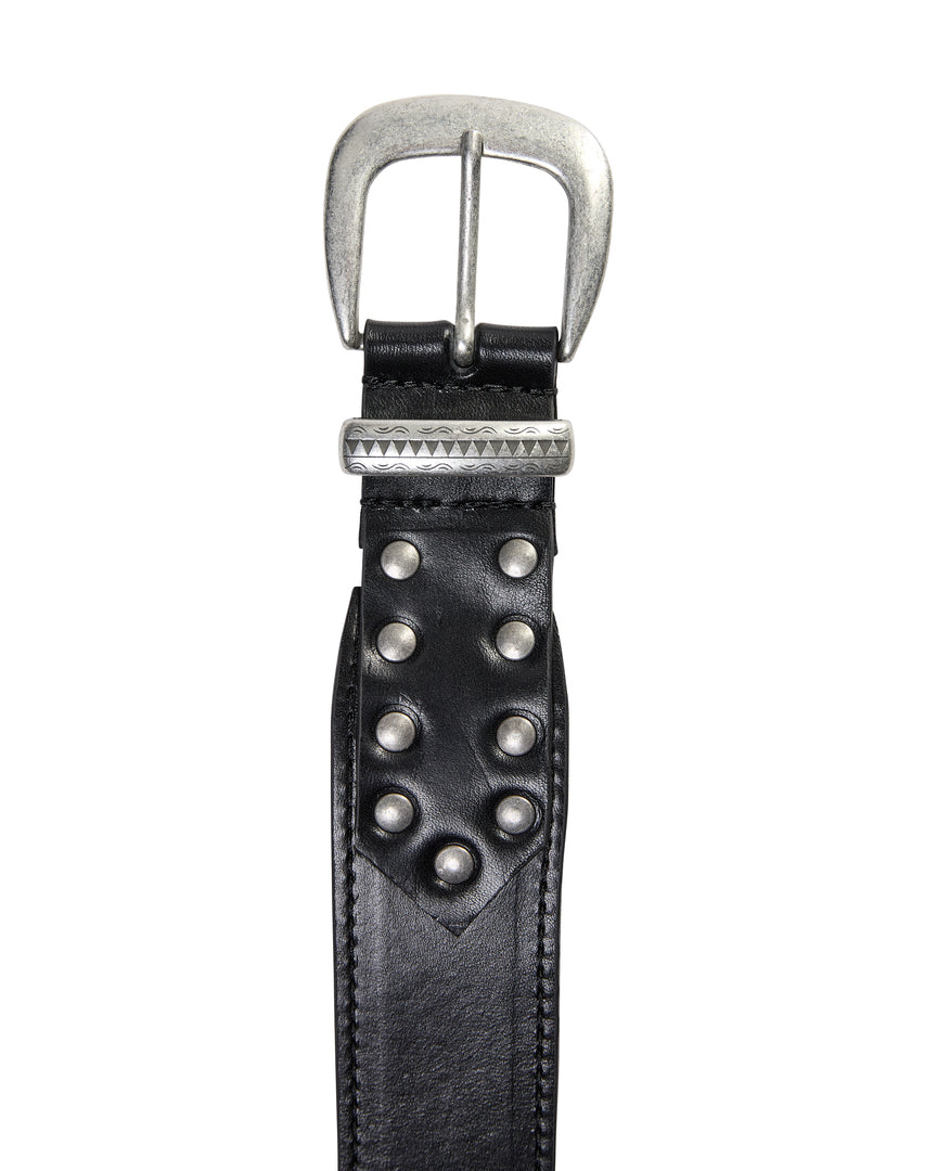 Studded Leather Belt Black