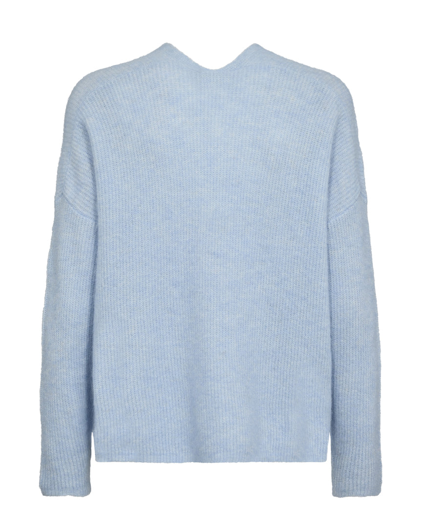 Thora V Neck Knit Sweater Cashmere Blue