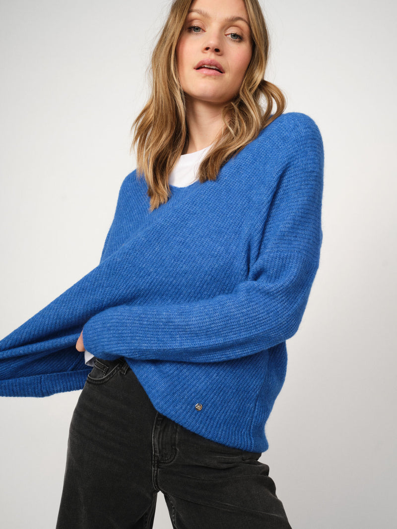 Thora V Neck Knit Blue Lolite
