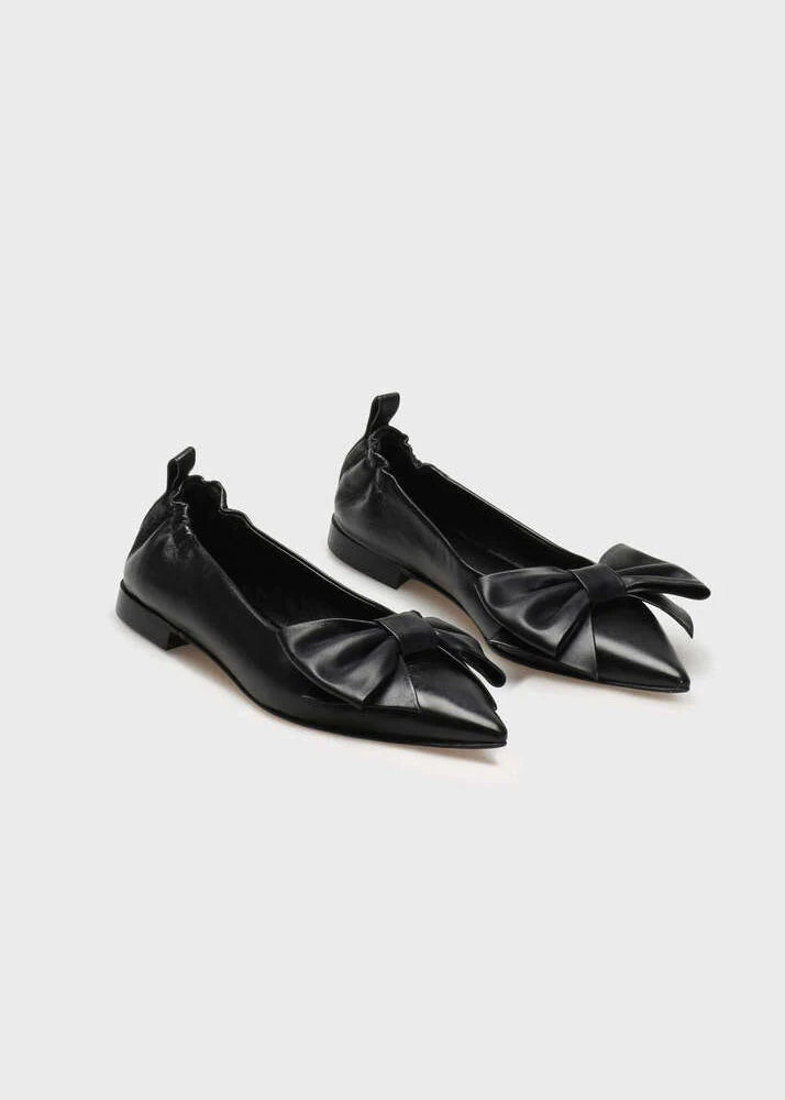Zoe Leather Ballet Flat Black