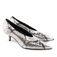 Aisil Silver Python Mid Heel Court