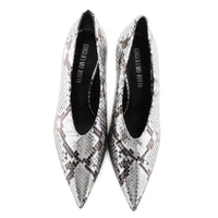 Aisil Silver Python Mid Heel Court