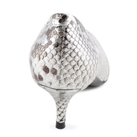 Aisil Silver Python Mid Heel Court
