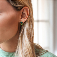 Alisa Earring Green Combination On Gold