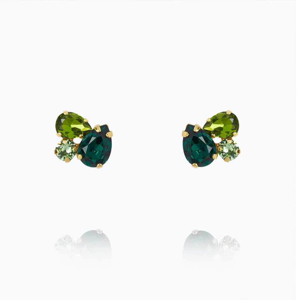 Alisa Earring Green Combination On Gold
