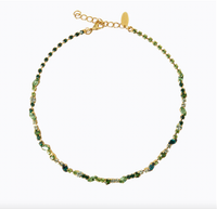 Antonia Necklace Green Combination On Gold