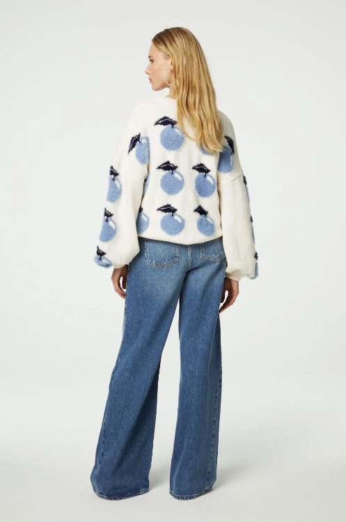 Apple Pullover Cosy White Blue