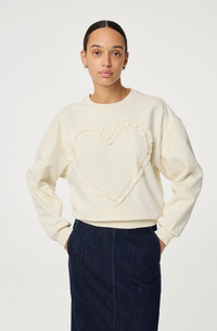 Archie Heart Sweater Cosy White