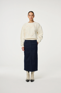 Archie Heart Sweater Cosy White