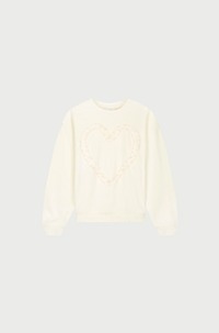 Archie Heart Sweater Cosy White