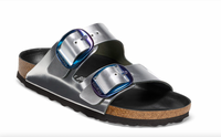 Arizona Big Buckle Silver Blue Sandals