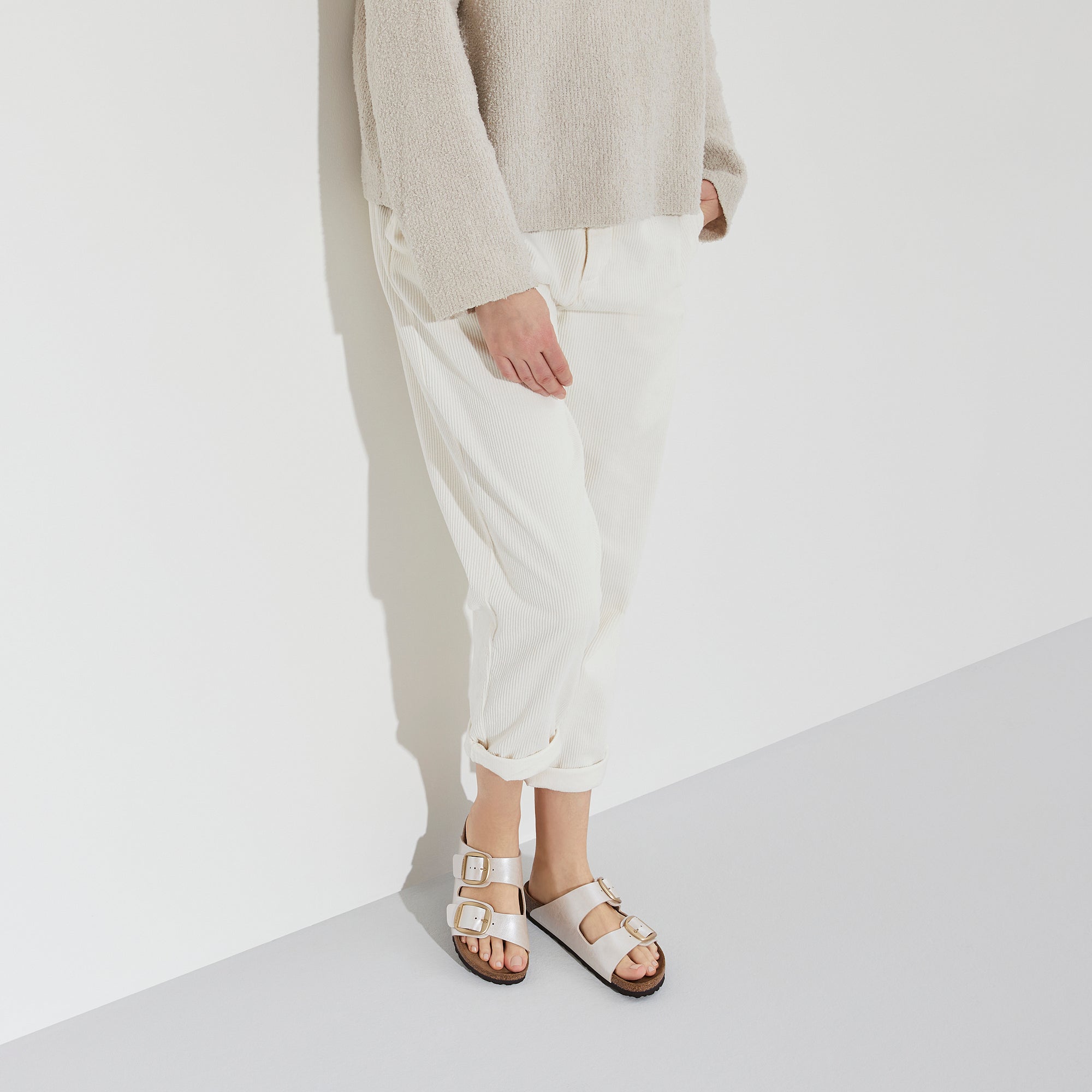 Birkenstock sandals pearl white online