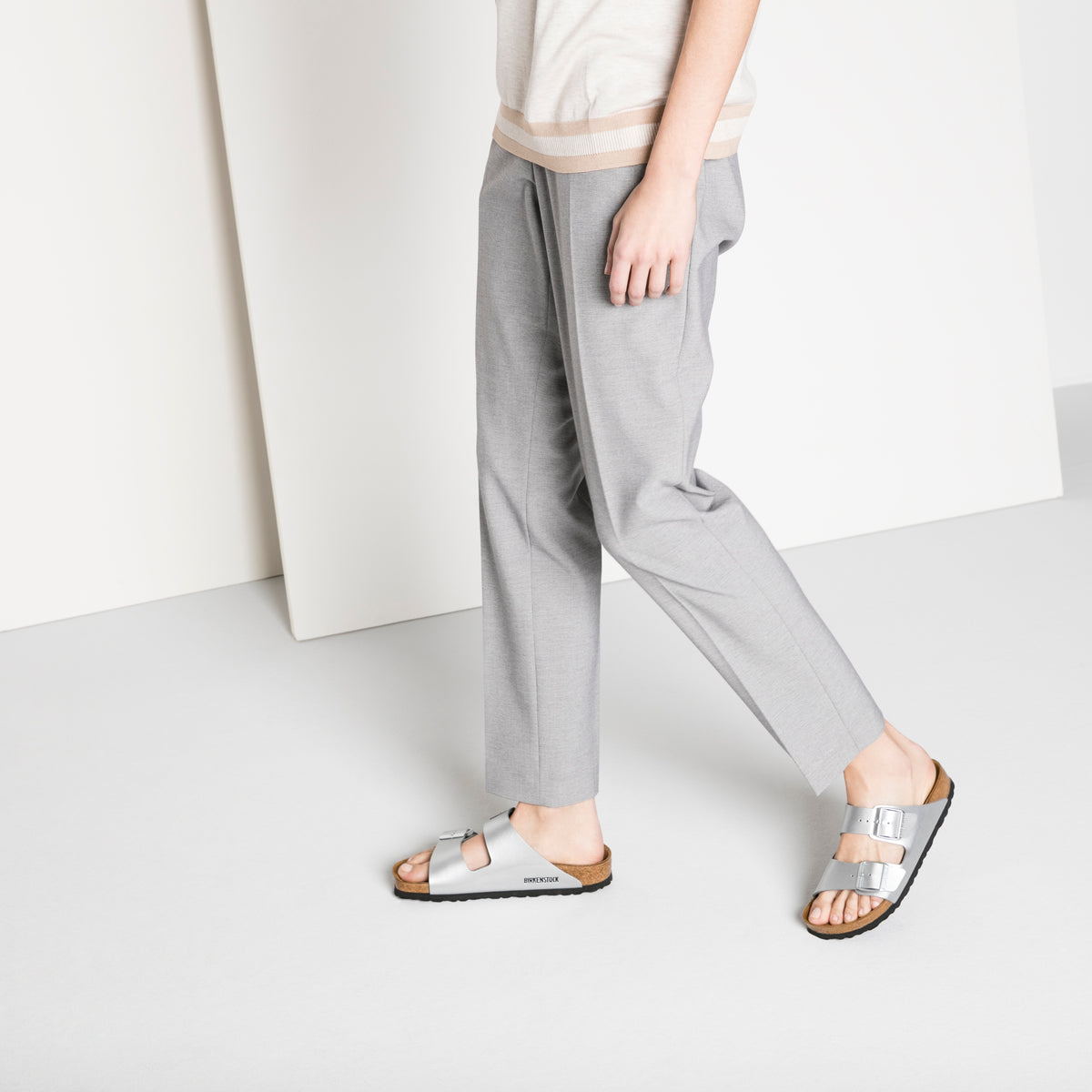 Arizona Silver Birko Flor Sandals