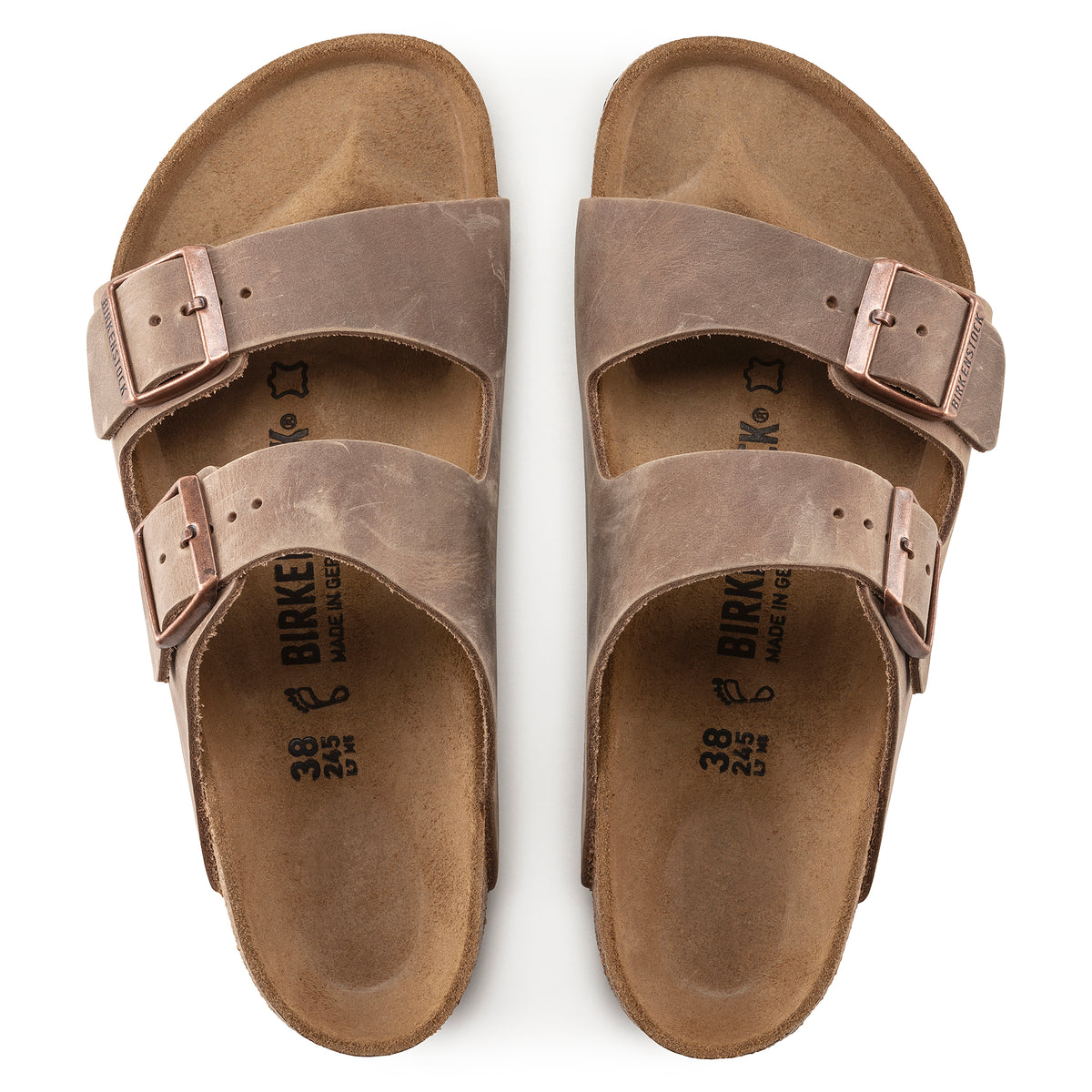 Arizona Tobacco Brown Oiled Leather Sandal