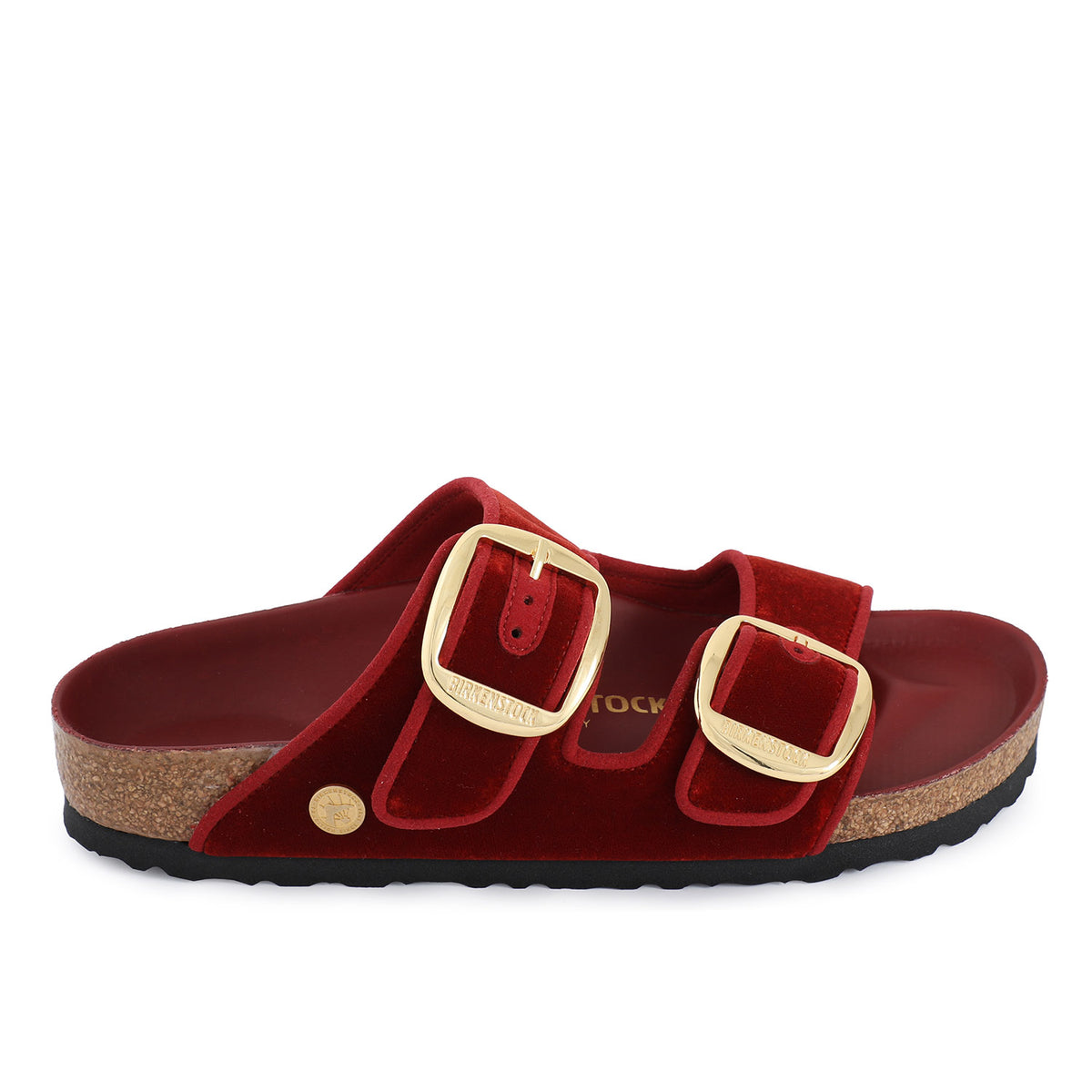 Arizona Big Buckle Sandal Rust Red Velvet