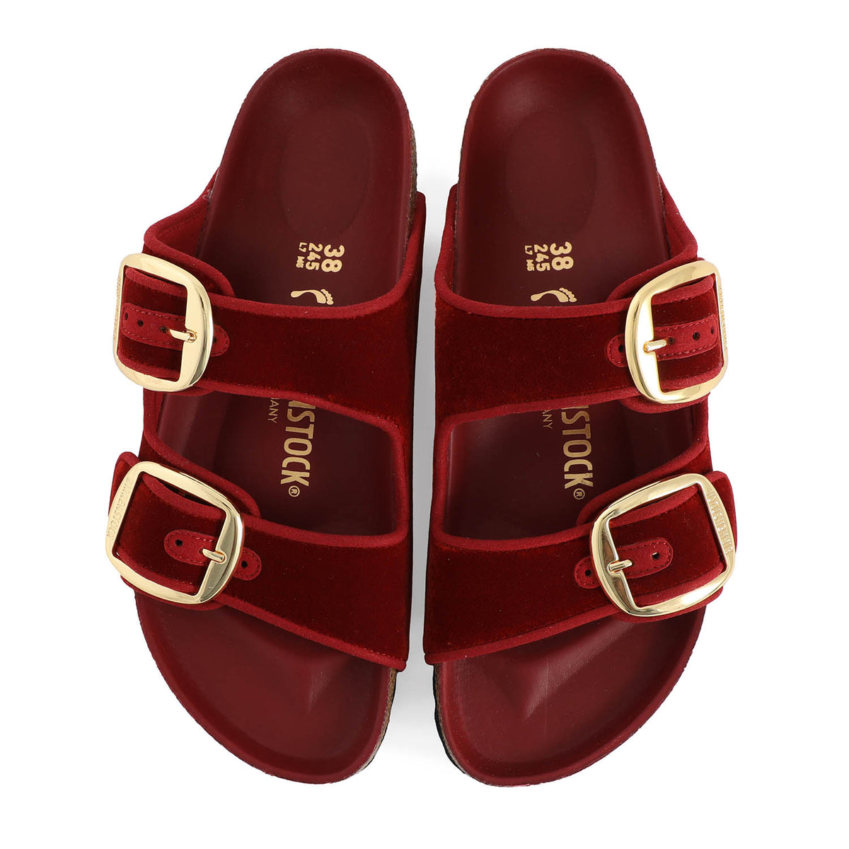 Arizona Big Buckle Sandal Rust Red Velvet