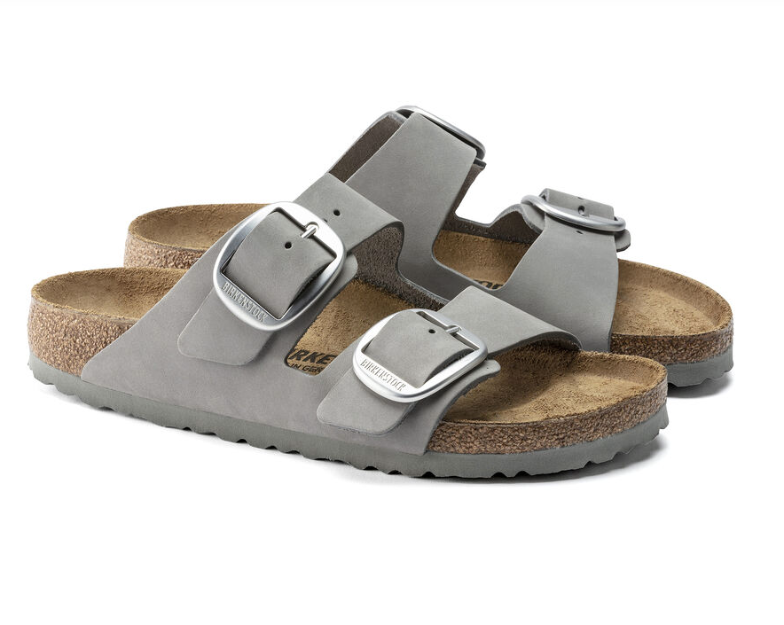 Arizona Big Buckle Leather Sandal Dove Grey SALE