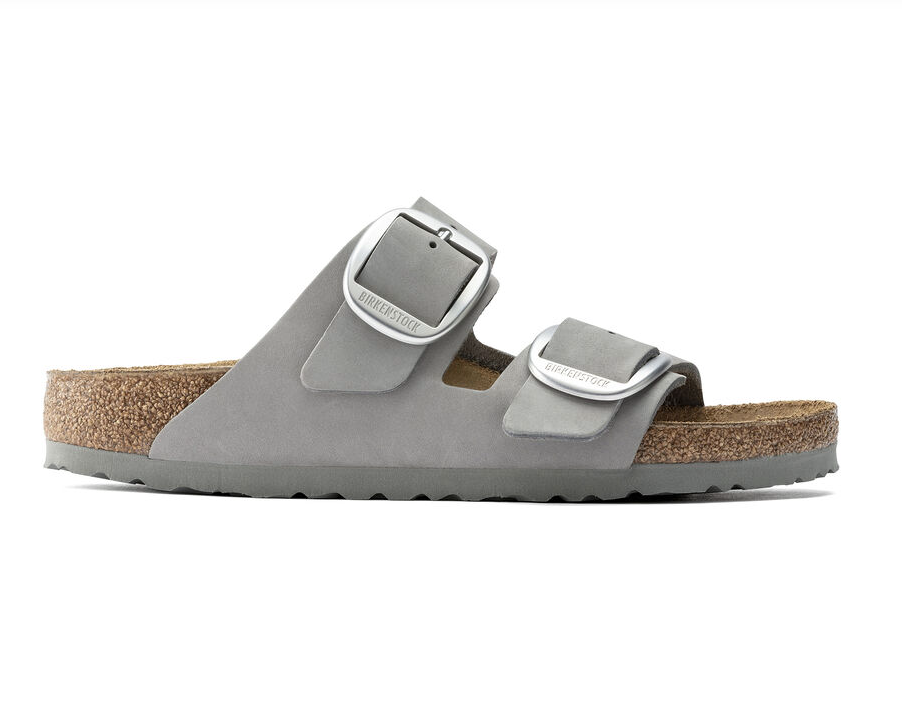 Arizona Big Buckle Leather Sandal Dove Grey SALE