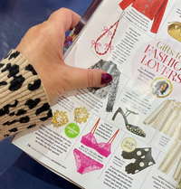 Black White Spot Leather Gloves