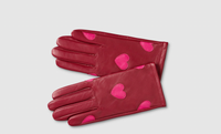 Burgundy Pink Heart Gloves