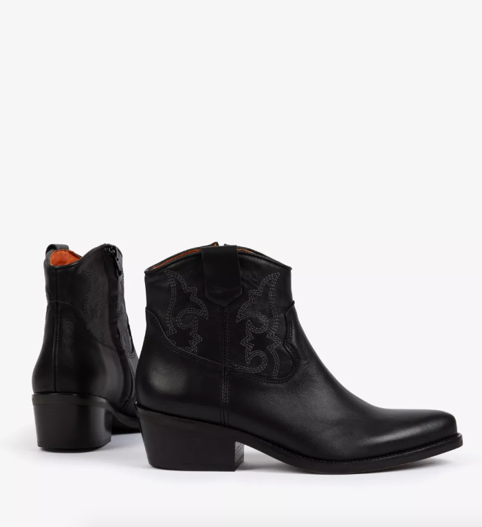 Cassidy Leather Cowboy Boot Black