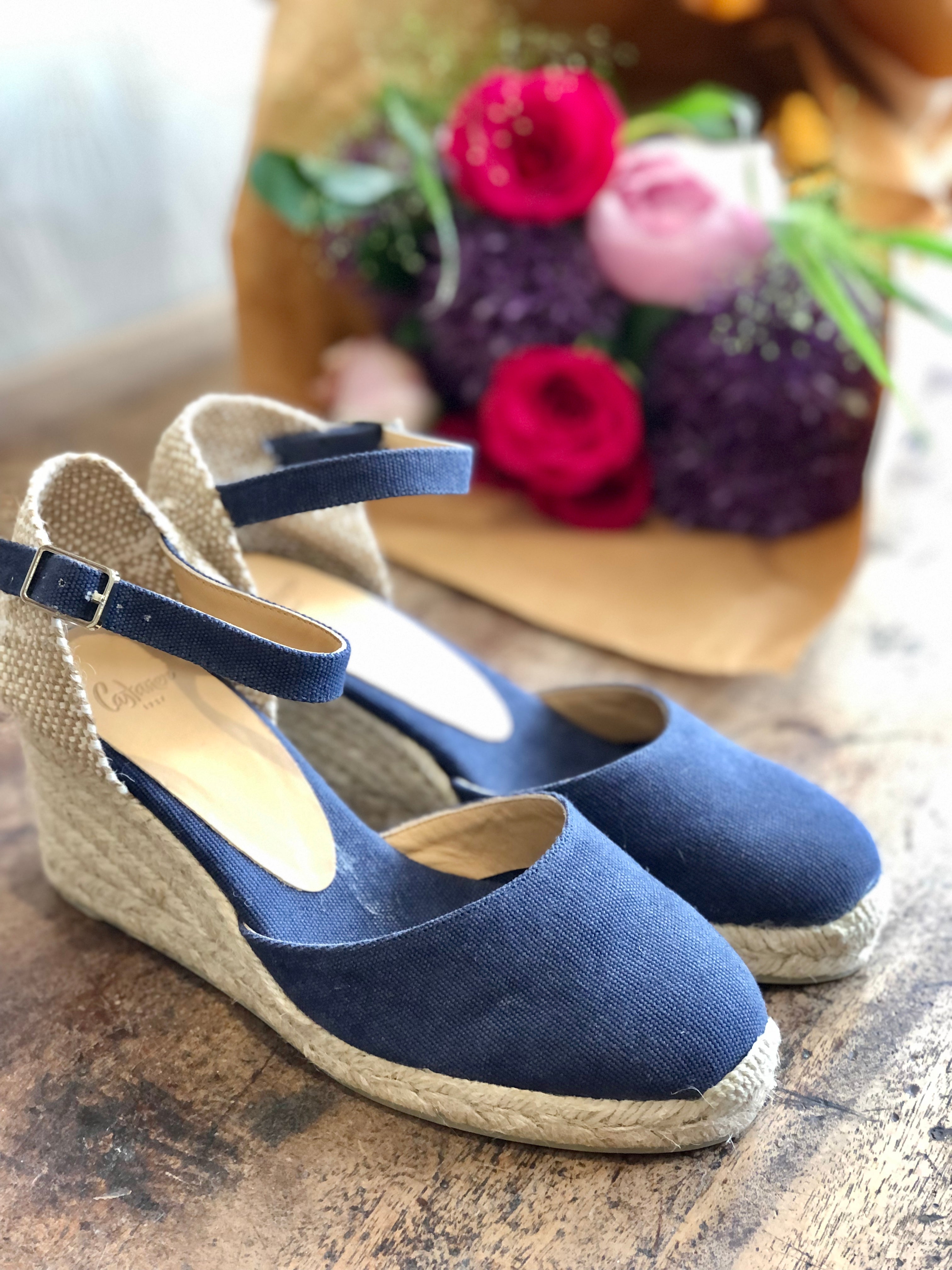 Castaner Carol Blue Wedge Sandal The Shoe Gallery