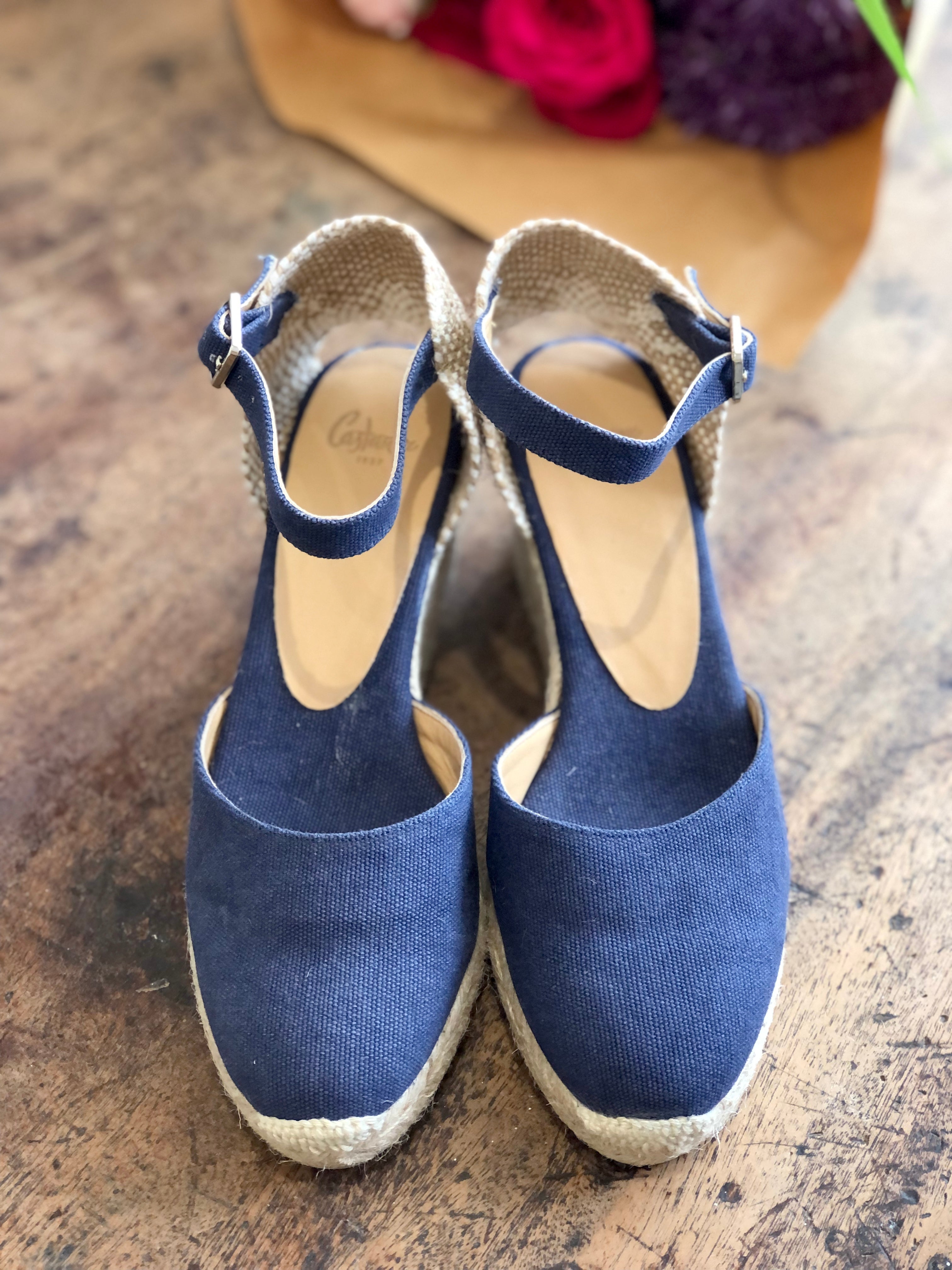 Castaner Carol Blue Wedge Sandal The Shoe Gallery