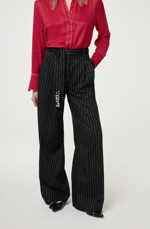 Charlie Trouser Black Silver