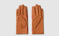 Cognac Red Heart Leather Gloves