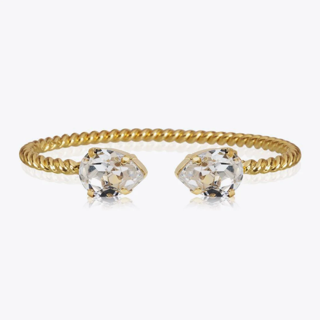 Crystal Mini Drop Bracelet Gold