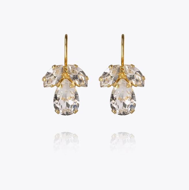 Crystal Petite Timo Earrings Gold