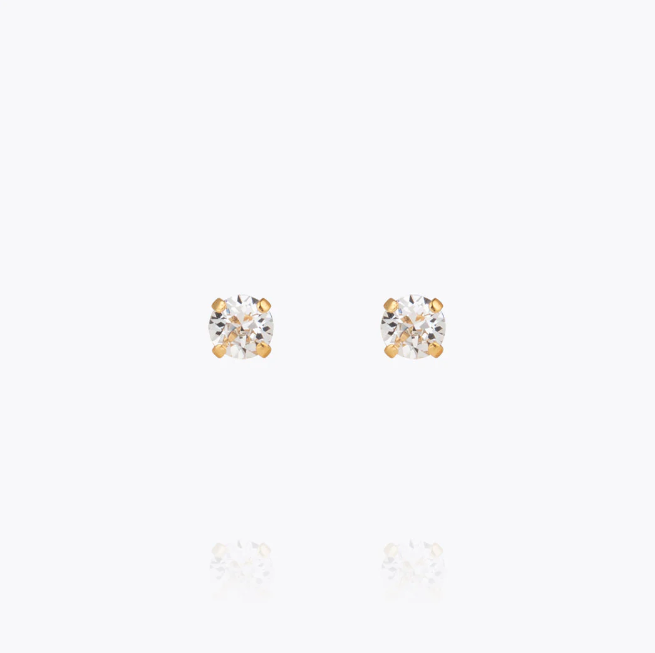 Crystal Stud Earrings Gold